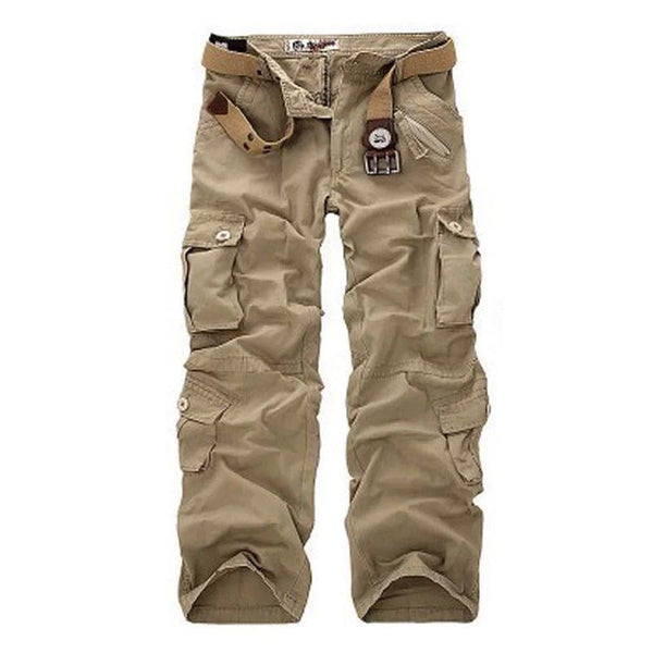 Men's Casual Pants Multi-Pocket Men's Straight Camouflage Tactical Pants Khaki