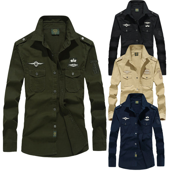 Men's Workwear Long Sleeve Shirt Outdoor Plus Size Casual Shirts