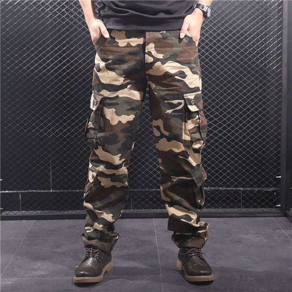 Multi-functional Outdoor Pants Men's Multi-pocket Plus Size Men's Tactical Pants Khaki