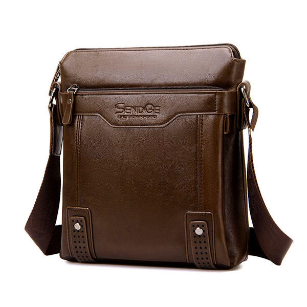 Men Business Messenger Solid Crossbody Shoulder Bag