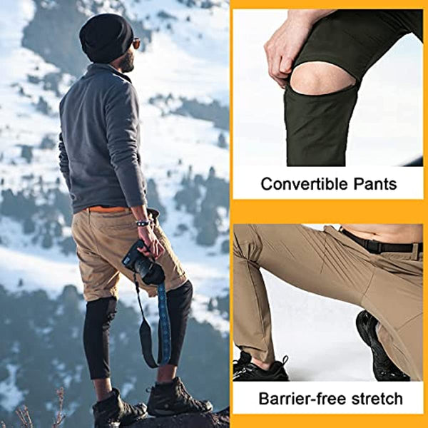SOCOXI Mens Hiking Convertible Pants Outdoor Waterproof Quick Dry Zip Off Lightweight Fishing Pants