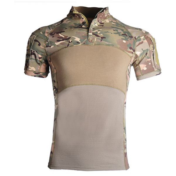 Short Sleeve Stretch Camouflage Training Suit Tactical Outdoor Sports Men's T-Shirt