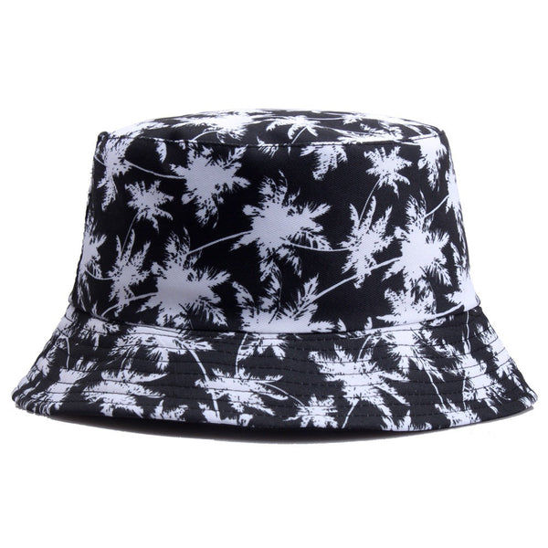 Maple Leaf Bucket Hat Print Coconut Tree Reversible Hat