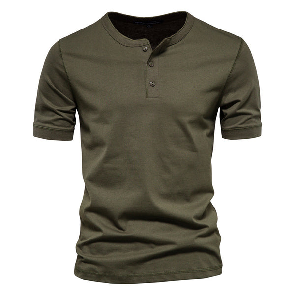 Henry Round Neck Short-sleeved T-shirt Men's Sports Bottoming Shirt