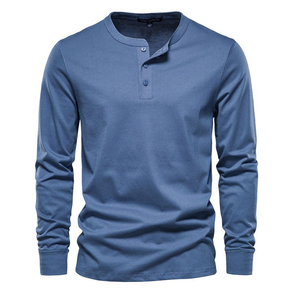 Men's Casual Henley Long Sleeve T-Shirt Sports Base Layer Top