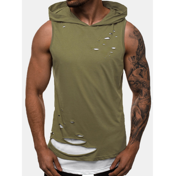 Mens New Fashion Sport Solid Hole Sleeveless Tank Tops
