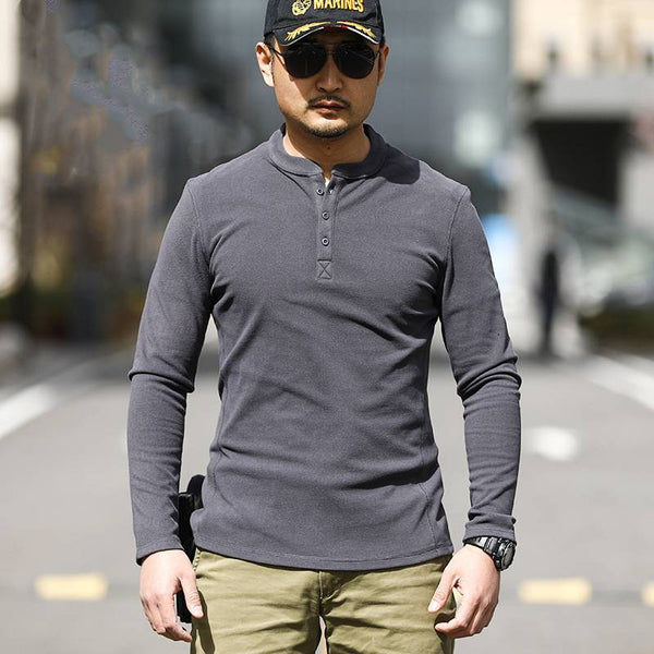 Tactical Henley Summer Sports Top T-shirt