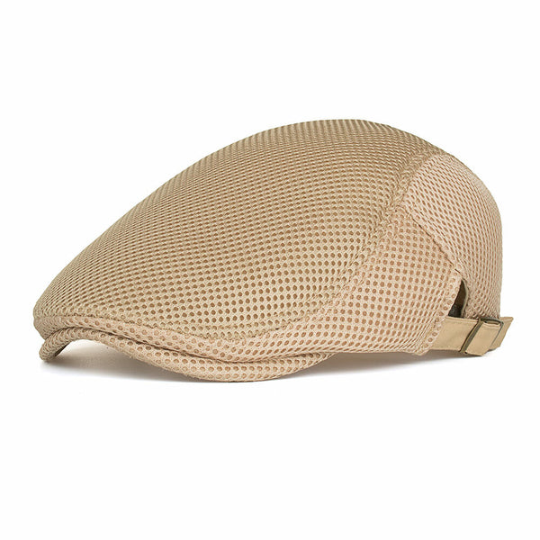 Outdoor Casual Thin Beret Hat Adjustable Breathable Mesh Newspaper Cap