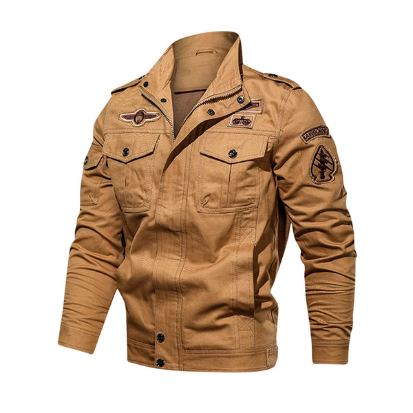 Men Casual Lapel Coat Jacket Washed Windproof Coat Military Tough Guy Overalls Hoodless Casual Outwear Jackets